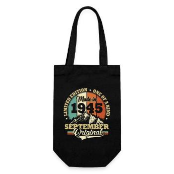 Jahrestag September 1945 Geburtstags Geschenk - Geschenkbeutel für Flaschen - Schwarz - Vorne