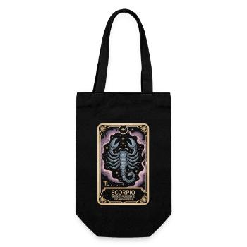 Sternzeichen Skorpion Tarot Shirt - Geschenkbeutel für Flaschen - Schwarz - Vorne