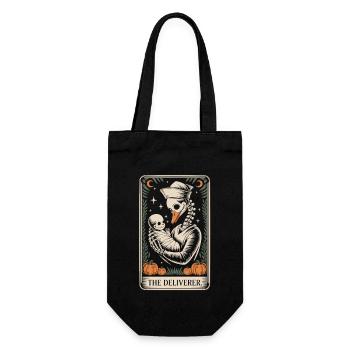 Skeleton Goose with Baby Halloween Shirt - Gift Bag for Bottles - black - Front