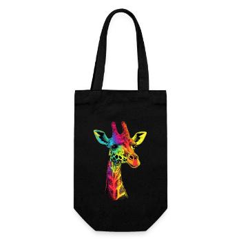 Giraffe Africa Love Safari Wilderness Cute Giraffes - Gift Bag for Bottles - black - Front