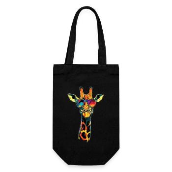 Girafe Afrique Amour Safari Nature sauvage Girafes mignonnes - Sac à bouteille - noir - Devant