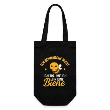 I don't snore – bees' dream - Gift Bag for Bottles - black - Front