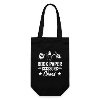 Schere Stein Papier Lustiges Gruppen Schulspiel - Geschenkbeutel für Flaschen - Schwarz - Vorne