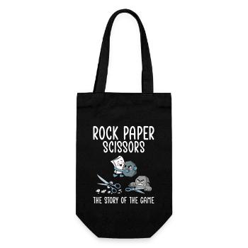 Rock, paper, scissors, the history of the game - Gift Bag for Bottles - black - Front