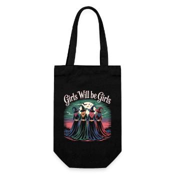 Girls Will Be Girls Witches Halloween Shirt - Gift Bag for Bottles - black - Front