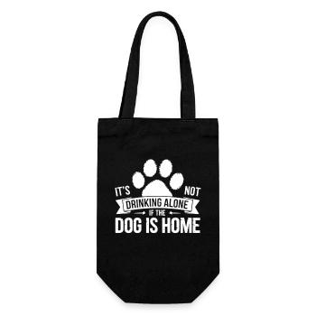 Funny Dog Drinking Shirt Drinking Joke with Dog Paw - Gift Bag for Bottles - black - Front