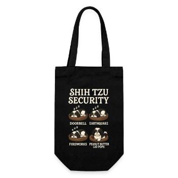 Shih Tzu - Geschenkbeutel für Flaschen - Schwarz - Vorne