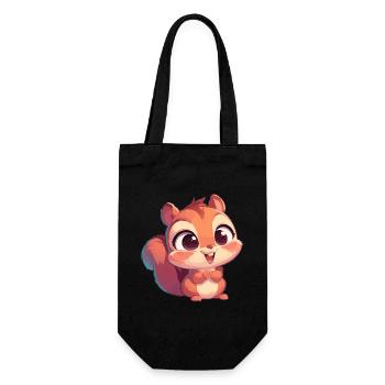 Eichhörnchen - Geschenkbeutel für Flaschen - Schwarz - Vorne
