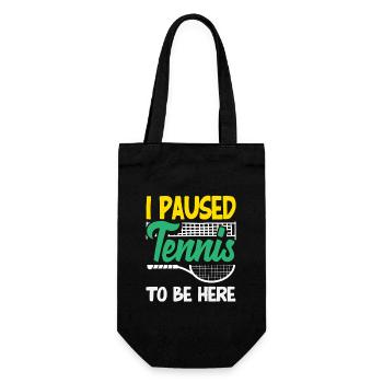 I paused tennis player - Gift Bag for Bottles - black - Front