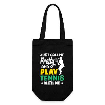 Call me pretty and play tennis - Gift Bag for Bottles - black - Front