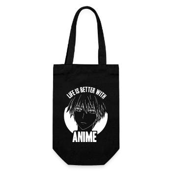 Anime Manga Otaku Kawaii Japan Cosplay Comic - Geschenkbeutel für Flaschen - Schwarz - Vorne