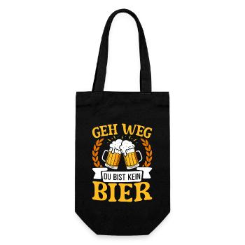 Malle GEH WEG DU BIST KEIN BIER Lustig - Geschenkbeutel für Flaschen - Schwarz - Vorne