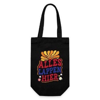 Malle ALLES LAPPEN HIER Retro Lustig - Geschenkbeutel für Flaschen - Schwarz - Vorne