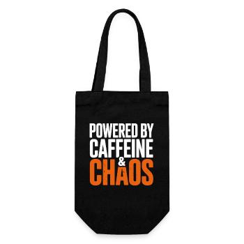 Alimenté par la caféine et le chaos humoristique - Sac à bouteille - noir - Devant