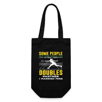 Tennis Player Doubles Partner Life - Gift Bag for Bottles - black - Front