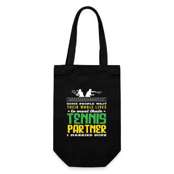 Tennis partner players for the rest of your life - Gift Bag for Bottles - black - Front