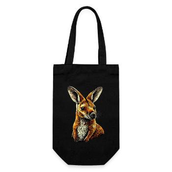 Wallaby Australie Outback Kangourou doux sauvage - Sac à bouteille - noir - Devant
