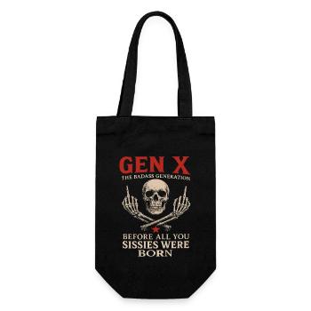 Gen X Totenkopf Oldschool Legend - Geschenkbeutel für Flaschen - Schwarz - Vorne