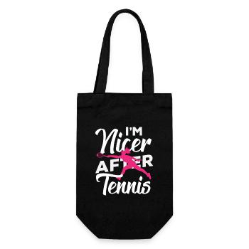 I'm nicer after tennis player - Gift Bag for Bottles - black - Front