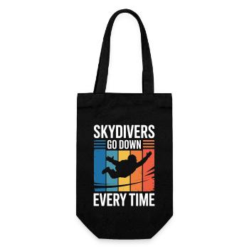 Skydivers Go Down Every Time Funny Parachuting - Gift Bag for Bottles - black - Front