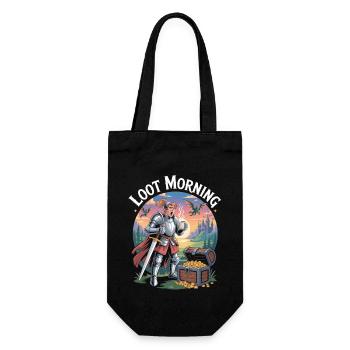 Gamer Shirt Loot Morning - Geschenkbeutel für Flaschen - Schwarz - Vorne