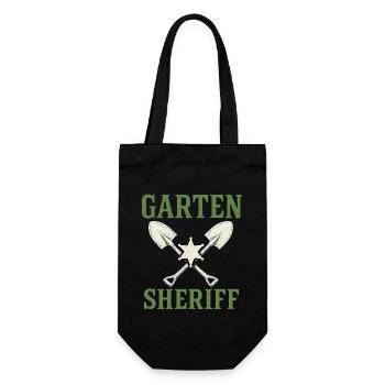 Garten Sheriff Lustiges Gärtner Outfit - Geschenkbeutel für Flaschen - Schwarz - Vorne