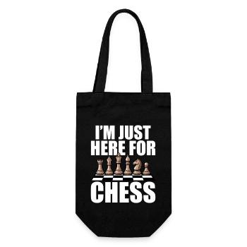Chess Player Souvenir - I'm Just Here For Chess - Geschenkbeutel für Flaschen - Schwarz - Vorne