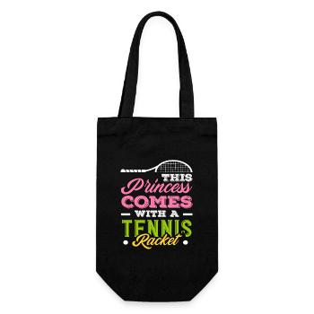 Tennis princess with racket player - Gift Bag for Bottles - black - Front