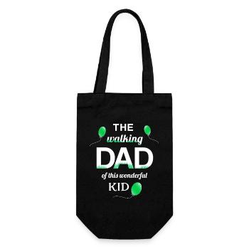 Walking Dad Kid Proud Dad Child - Gift Bag for Bottles - black - Front
