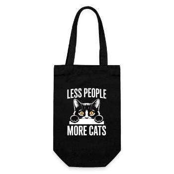 Less People More Cats – Für Katzenfans - Geschenkbeutel für Flaschen - Schwarz - Vorne