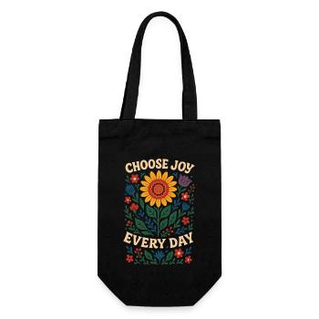 Choose Joy Every Day Mindfulness Affirmation - Gift Bag for Bottles - black - Front