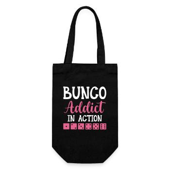 Bunco Addict In Action - Dice Night Dice - Gift Bag for Bottles - black - Front