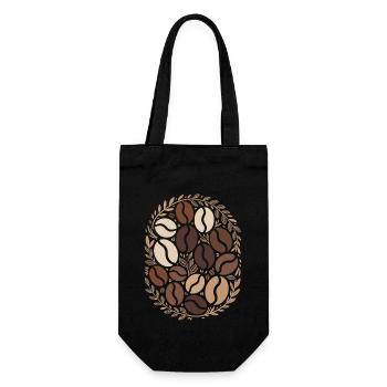 Kaffeebohnen Eleganz Für Liebhaber - Geschenkbeutel für Flaschen - Schwarz - Vorne