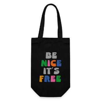 be nice it´s free - Geschenkbeutel für Flaschen - Schwarz - Vorne