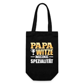 Zukünftiger Vater PAPA WITZE MEINE SPEZIALITÄT - Geschenkbeutel für Flaschen - Schwarz - Vorne