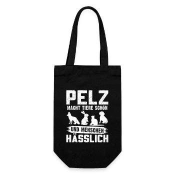 Tierschutz FUR IS WORN BY BEAUTIFUL ANIMALS - Geschenkbeutel für Flaschen - Schwarz - Vorne