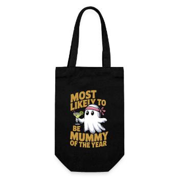 Most likely to be mummy of the year spirit - Gift Bag for Bottles - black - Front