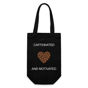 Caffeinated And Motivated Daily Productivity Drive - Gift Bag for Bottles - black - Front