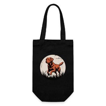 Vintage Labrador – playing in the grass - Gift Bag for Bottles - black - Front