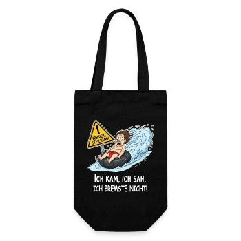 Ich bremste nicht - Geschenkbeutel für Flaschen - Schwarz - Vorne