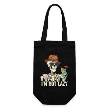 Skeletor with summer drink - Gift Bag for Bottles - black - Front