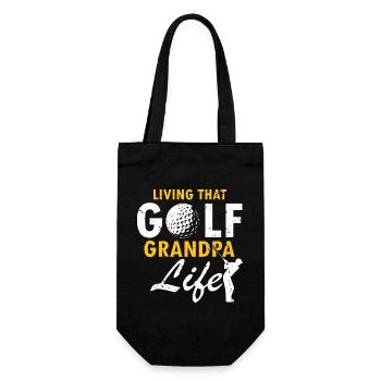 Living That Golf Grandpa Life Funny Senior Style - Gift Bag for Bottles - black - Front