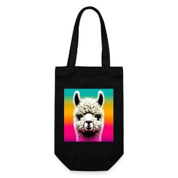 Alpaka - Geschenkbeutel für Flaschen - Schwarz - Vorne