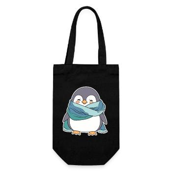 Pingouin douillet en écharpe hivernale - Sac à bouteille - noir - Devant