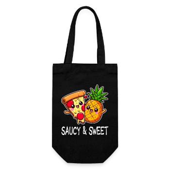 Kawaii Love Pineapple Pizza - Gift Bag for Bottles - black - Front