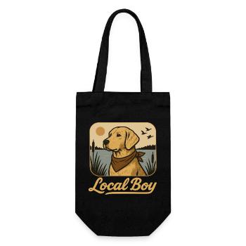 Local Boy Golden Retriever Labrador Jagd Hund - Geschenkbeutel für Flaschen - Schwarz - Vorne