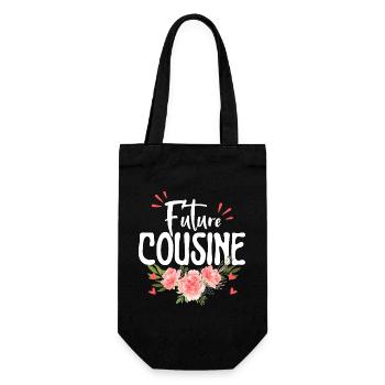 Future mamie, Annonce grossesse fleurie - Sac à bouteille - noir - Devant