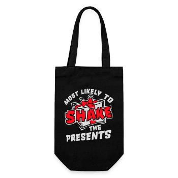 Most Likely to Shake the Presents Christmas Fun - Gift Bag for Bottles - black - Front