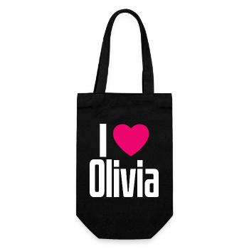 I Love Olivia Pink Heart I Love Olivia - Gift Bag for Bottles - black - Front