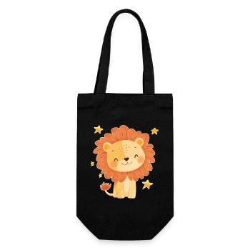 Lion avec ciel étoilé - Sac à bouteille - noir - Devant